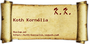 Koth Kornélia névjegykártya